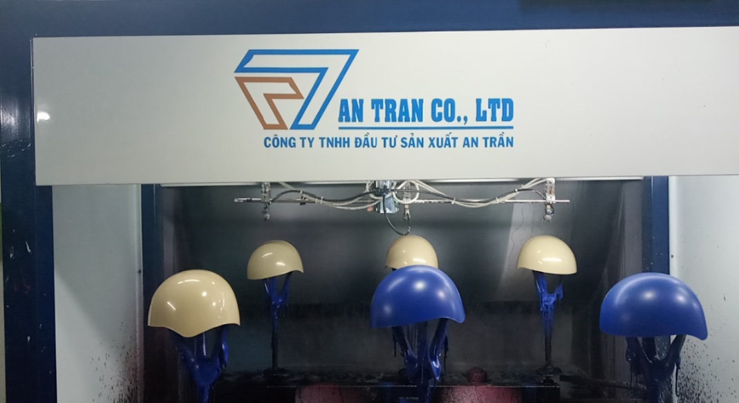 Bàn giao máy phun sơn cho Công ty nón bảo hiểm An Trần